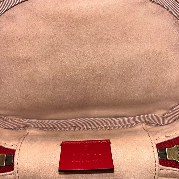 GUCCI Marmont Mini Red Matelassé Leather Top Handle Backpack - Picture 6 of 9